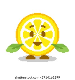 Caractere limão vetorial no estilo pixel art