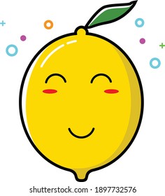emoticono de sonrisa lindo del limón vectorial
