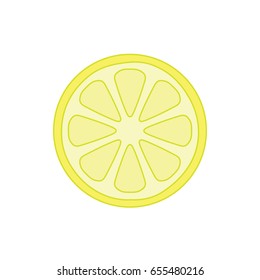 Vector lemon. Fresh fruit, slice illustration