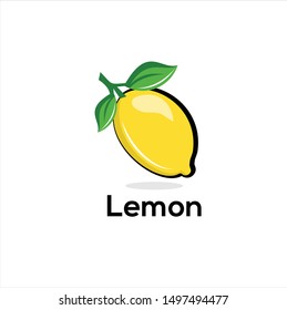 Vector lemon. Fresh lemon fruits, collection of vector illustrations