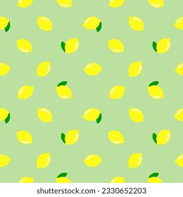 Vector lemon green seamless pattern.