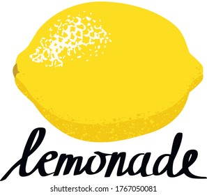 Vector lemon with handwritten text. Banner for selling lemonade.