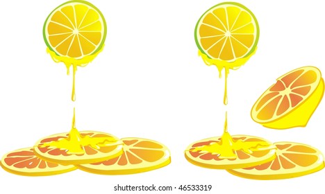 Vector lemon and honey