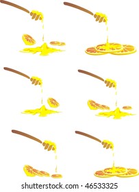 Vector lemon and honey