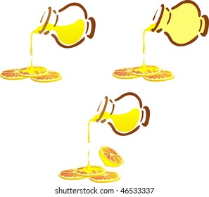 Vector lemon and honey pot