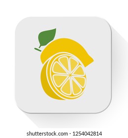 vector lemon icon. Flat illustration of fresh lemon. lime fruit isolated on white background. lemon slice sign symbol