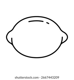 Vector lemon icon in minimalistic design. Ideal for culinary illustrations, graphics and food related projects.