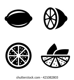 Vector lemon icons set on white background. Lime icons.