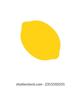Vector lemon illustration isolated on white background.