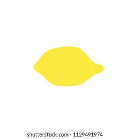 Vector lemon. Kitchen illustration on the white background