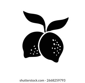 Limão vetorial com folha no desenho de linha contínua. Citrinos Solteiros Esboçados. Contornar um trabalho artístico simples com traçado editável.