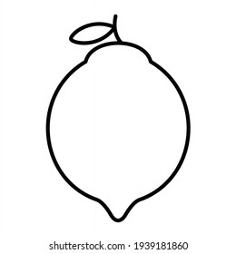 Diseño del icono de contorno de limón vectorial
