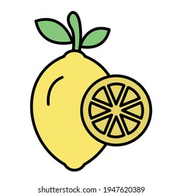 Vector Lemon Outline Icon Design
