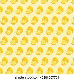 Vector lemon pattern, Seamless Patterns Lemon,  Whole lemons, half's lemon, 