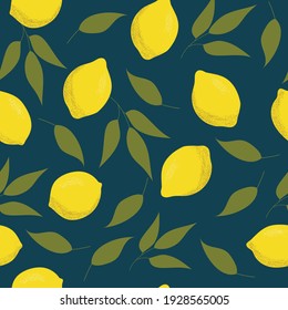 Vector lemon pattern. Simle style.