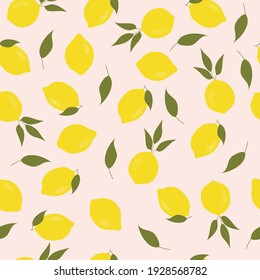 Vector Lemon Pattern. Simle Style.