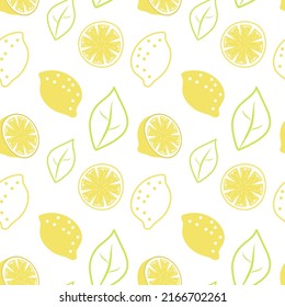 Vector lemon pattern. Simle style.