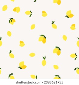 Vector lemon pattern. Simle style. Summer