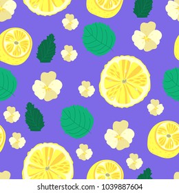 Vector lemon seamless pattern.