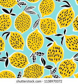 Vector lemon seamless pattern