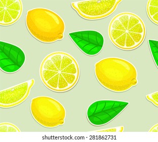 Vector lemon seamless pattern