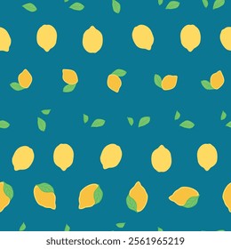 Vector Lemon Seamless Pattern. Great for fabrics, tiles, textiles, wallpaper, wrapping paper. Cytrus fresh repeat pattern.