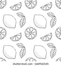 Vector lemon seamless pattern.Abstract background design.