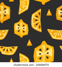 Vector lemon slice seamless pattern.
