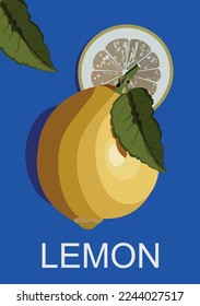 vector lemon with some details, it can be used as a separated element or as background or you can use for teaching languages to children as a beautiful word with illustration of its meaning.