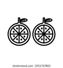 Vector lemon symbol. Citrus fruit icon in trendy hand drawn doodle style. Black illustration for lime label, organic badge, lemon juice packaging design or website. Two lemons