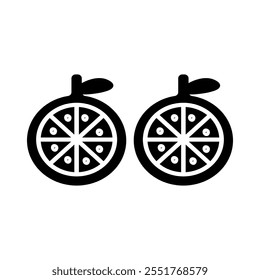 Vector lemon symbol. Citrus fruit icon in trendy hand drawn doodle style. Black illustration for lime label, organic badge, lemon juice packaging design or website. Cut lemon