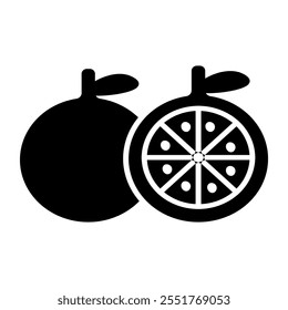 Vector lemon symbol. Citrus fruit icon in trendy hand drawn doodle style. Black illustration for lime label, organic badge, lemon juice packaging design or website. Cut lemon