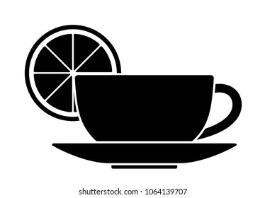 vector lemon tea isolated on white background