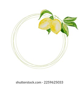 Vector lemon watercolor style illustration. Vector ESP10