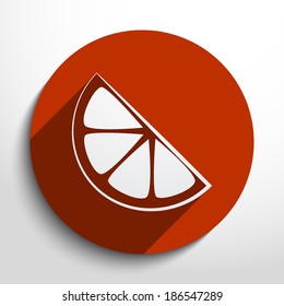 Vector lemon web flat icon in circle