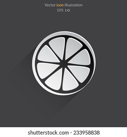 Vector lemon web flat icon. Eps 10 illustration.