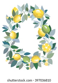 Vector lemon wreath.