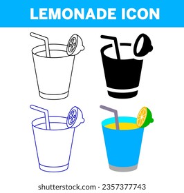 VEKTORLEMONADE-SYMBOL IN STROKE-, FILEN- UND FARBVERSION