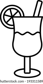 Vector Lemonade Outline Icon Design
