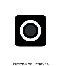 Vector lens of camera lens. Photo camera lens symbol icon
