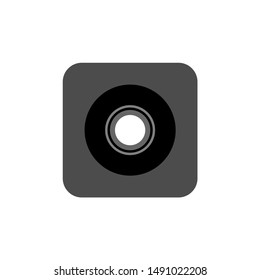 Vector lens of camera lens. Photo camera lens symbol icon
