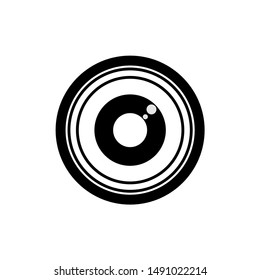 Vector lens of camera lens. Photo camera lens symbol icon

