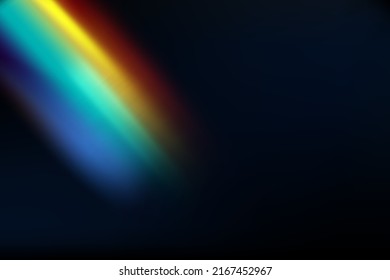 Сolourful vector lens, crystal rainbow  light  and  flare transparent effects.Overlay for backgrounds.Triangular prism concept.