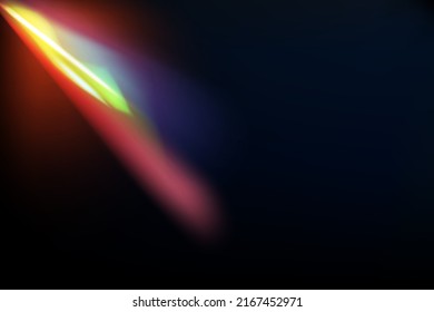 Сolourful Vector Lens, Crystal Rainbow  Light  And  Flare Transparent Effects.Overlay For Backgrounds.Triangular Prism Concept.