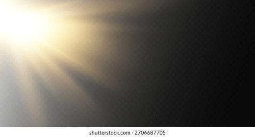 Explosión de destello de lente de Vector con brillo solar.
