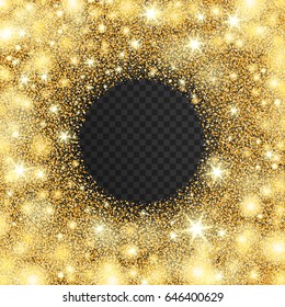 Vector lens flare frame on transparent background