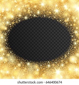 Vector lens flare frame on transparent background