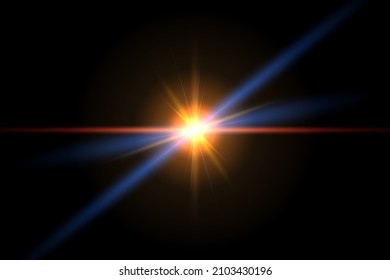 Vector lens flare isolated on black background