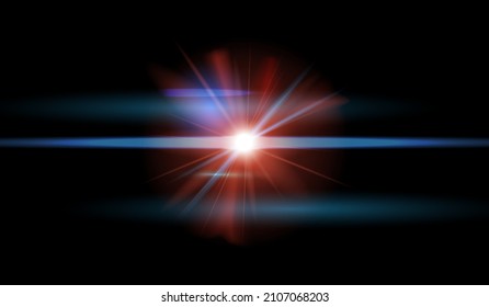 Vector lens flare isolated on black background
