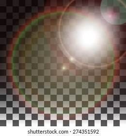 Vector lens flare on a transparent background. Vector special effects on a transparent background